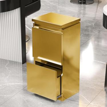 Imagem de Armário de armazenamento de salão de barbeiro de aço inoxidável - estação de estilo de 3 gavetas para cabeleireiros, spa de beleza e organização de ferramentas de tatuagem, armazenamento de