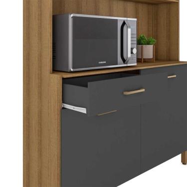 Imagem de Armário De Cozinha Completo Viena Plus Com Balcão 4 Portas Grafite