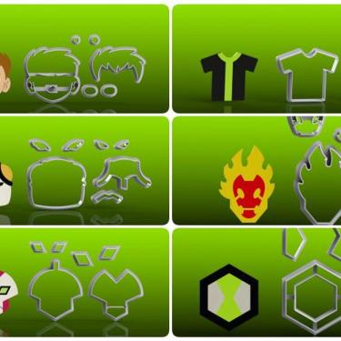 Imagem de Cortador Ben 10 Kit 6 Modelos Tamanho 5cm