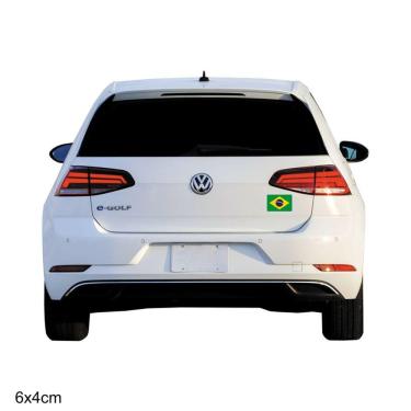 Imagem de Adesivo Resinado Bandeira Brasil Decoração Moto Carro Parede Casa 6X4 Cm Verde