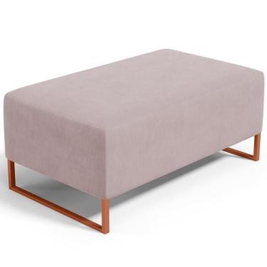 Imagem de Puff Decorativo Sala De Estar Cléo 90cm Base De Ferro Cobre W01 Suede 