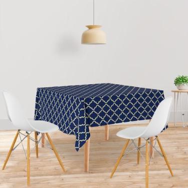 Imagem de Toalha De Mesa Quadrada Tecido Oxford Escandinavo Azul Marinho TL169 -