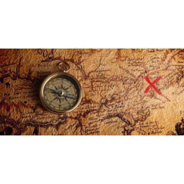 Imagem de Painel de Lona Mapa do Tesouro Pirata Bussola - Fabrika de Festa, 100x