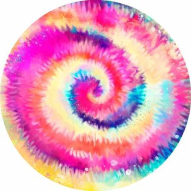 Imagem de Painel de Lona Redondo Tie Dye Rosa - Fabrika De festa, 160x160cm