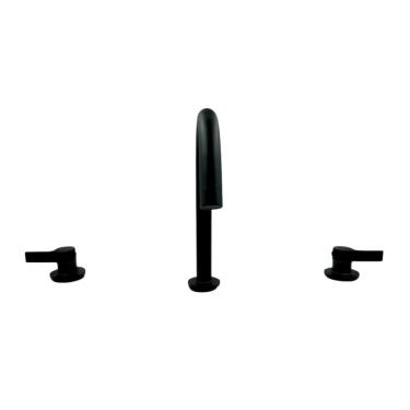 Imagem de Torneira Moderna Duplo Comando Bica Alta Cilíndrica Preto