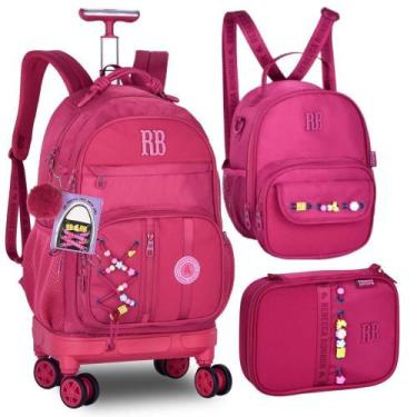 Imagem de Kit Escolar Mochila Rodinha 36 Rebeca Bonbon Oficial Rb - Clio Style