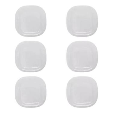 Imagem de Conjunto de 6 Pratos Raso Quadrados 28cm - Branca - Sem Marca