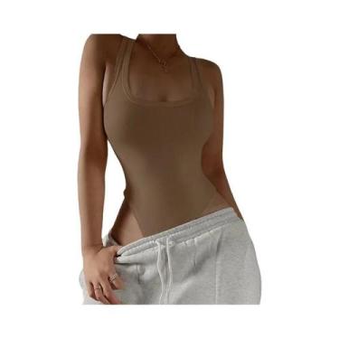 Imagem de Body Feminino De Tricô Sem Mangas Com Ombro a Ombro, Top Halter Sexy J