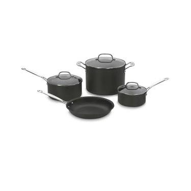 Imagem de CONJUNTO CUISINART DE PANELAS ANODIZADAS CHEF'S CLASSIC 7 PEÇAS PRETO 66-7P1