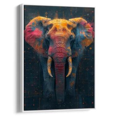 Imagem de Quadro Elefante Cibernético Imerso em Cores e Luzes - Mioquadros, 200x