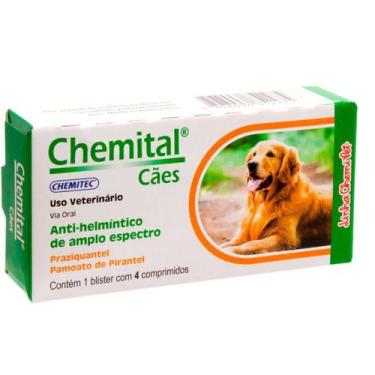 Imagem de Vermifugo Chemital para Cães C/4 Comprimido 660 mg - CHEMITEC