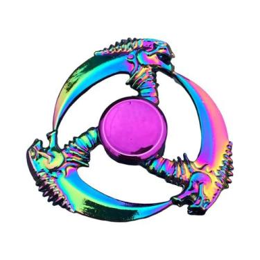 Imagem de Fidget Spinner De Metal Arco-Íris EDC, Brinquedo Antiestresse Para Adu