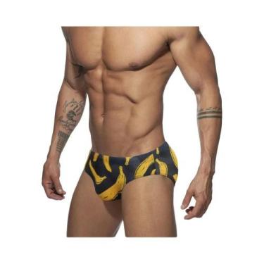 Imagem de Sunga Masculina Branca Sexy Estampada Para Verão Moda Praia Esportiva 