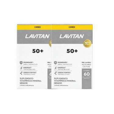 Imagem de Kit 02 Suplemento Alimentar Lavitan 50+ 60 Comp Cimed Sabor:Sem sabor,