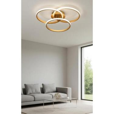 Imagem de Plafon 3 Anéis Dourado 45W 3 em 1 Bivolt LED Moderno - Congratulations