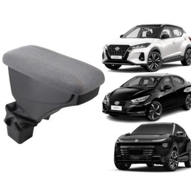 Imagem de Apoio De Braço Nissan Kicks Tecido Cinza Costura Laranja - GPI Automot