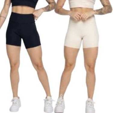 Imagem de KIT 2 Short Smart Verão Serra e Mar Shortinho Para Treino Academia Moda Fitness-Feminino
