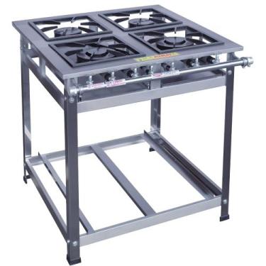 Imagem de Fogão a Gás 4 Bocas 30x30 P7 Baixa Pressão Luxo Inox Cristal Aço, n/a,