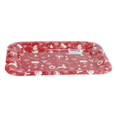 Imagem de Bandeja Plástica 37,5cm Retangula Decoração De Natal - NIPO