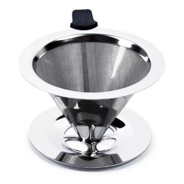Imagem de Coador De Café Inox Reutilizável Dispensa filtro 102  médio - UNY HOME