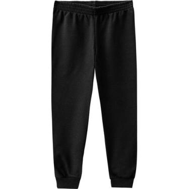 Imagem de Calça De Moletom Infantil Sem Flanela com Punho Preta Malwee, 4