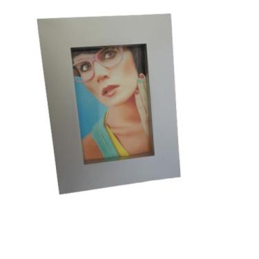 Imagem de Porta Retrato Plástico Prata - Trevisan, 21cm x 16cm