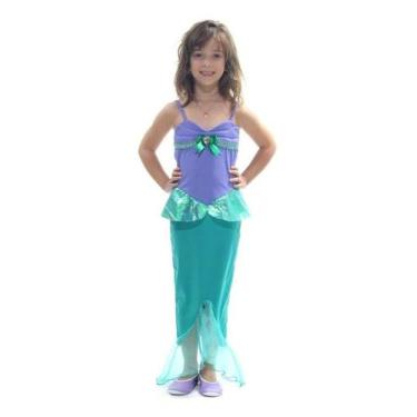 Imagem de Fantasia Sereia Princesa Infantil Vestido Longo Festa Peixe - SulAmeri