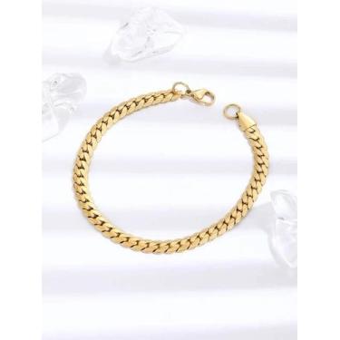 Imagem de Bracelete Minimalista Masculino Banhado A Ouro 18K