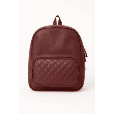 Imagem de Mochila Feminina de Couro Nina Matê. - Zup Bags, Bordô