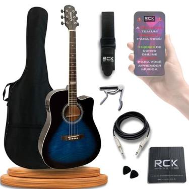 Imagem de Violão Giannini Aço Eletroacústico kit Completo, GF-1D Dark Blue Burst