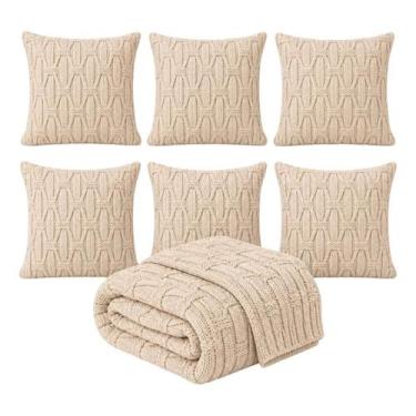 Imagem de Kit 7 Peças Peseira King Size E 6 Capas Almofadas 45x45cm - Vernary, A