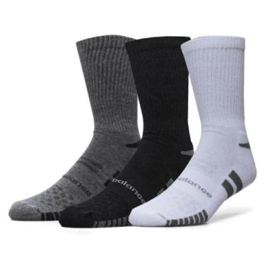 Imagem de Meia New Balance Cano Alto, Pto, Bco, Mescla, 33/36