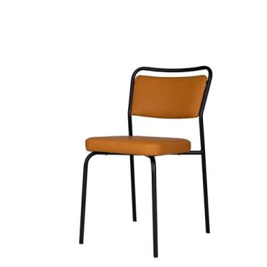 Imagem de Cadeira para Sala de Jantar Escritório Estofada Base em Aço Linha Indu