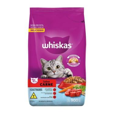 Imagem de Ração Whiskas Gatos Castrados Carne 900g