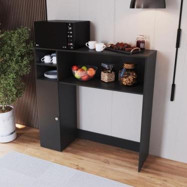 Imagem de Armário Multiuso Lateral Berlim Preto - Emovell