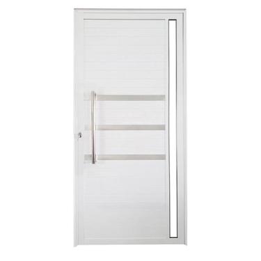 Imagem de Porta Lambril de Alumínio Direita 210 x 80cm com Friso e Visor Linha V