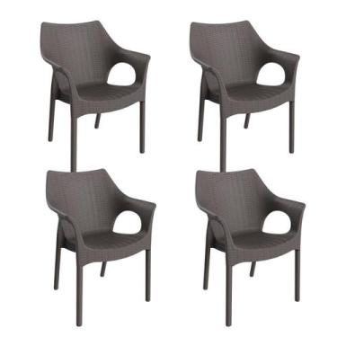 Imagem de Conjunto com 4 Cadeiras para Jardim Relic Cinza/Mushroom - Im In Home