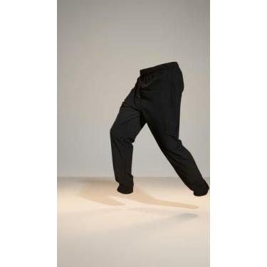 Imagem de Calça Esportiva Masculina Tactel Preta com Punho Elástico - Fabricante