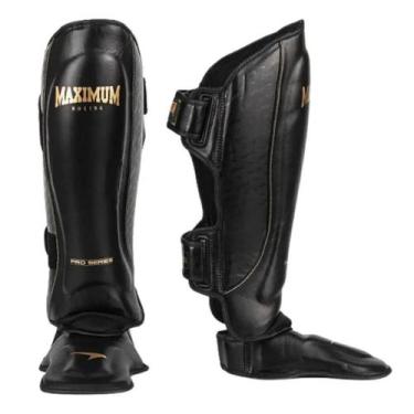 Imagem de Caneleira CPro Maximum Preta Muay Thai e Kickboxing Cor:PretoTamanho:G