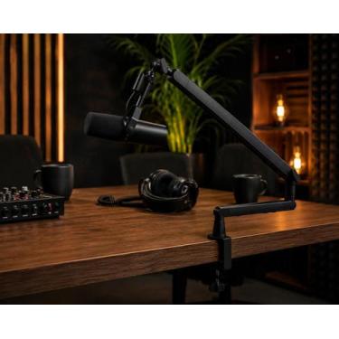 Imagem de Braço Articulado Low Profile Reforçado P/ Microfone SM7B MV7 AT2020 BM