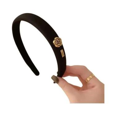 Imagem de Tiara Feminina Elegante Retrô Camélia Com Aroma De Vento, Faixa De Cab