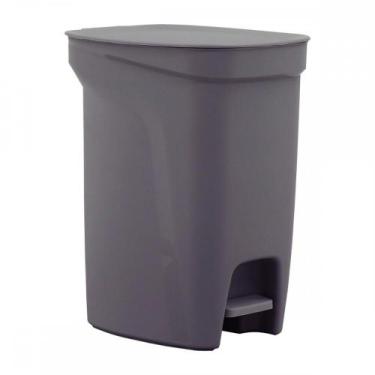 Imagem de Lixeira Plastica Com Pedal Tramontina Compacta 10 Litros Cinza - 92852
