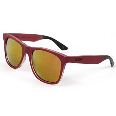 Imagem de Óculos de Sol Hupi Luppa Armação Vermelha Lente Espelhada para Rostos Grandes, Cor: Vermelho/preto