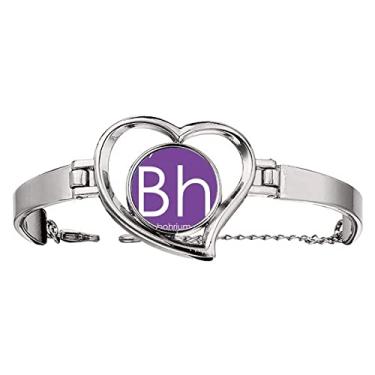 Imagem de N/A N/A Bracelete Chestry Elements período de transição de metais Bohrium Bh pulseira coração joia pulseira de arame, medium, metal