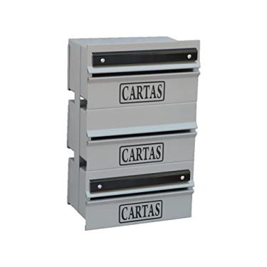 Imagem de Caixa Correio Condomínio Detrás Para Grade Cinza 3 Módulos