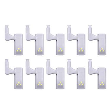Imagem de Wemay 10 PCS LED Sensor de luz da dobradiça da lâmpada para armário de cozinha Armário Armário Closet Branco