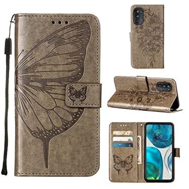 Imagem de For Motorola Moto G52 Embossed Butterfly Leather Phone Case