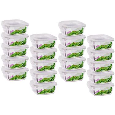 Imagem de Pote Pequeno Para Mantimento 320ml Vidro Tampa Não Vaza 20Un