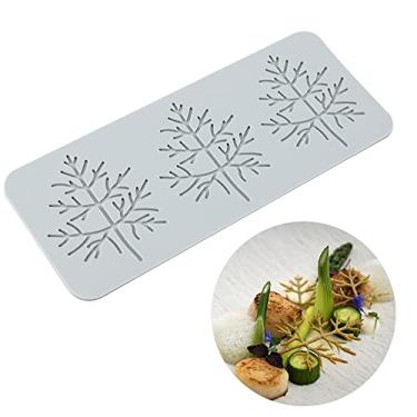 Imagem de TUKE Moldes de silicone de folhas 3D tapete de fondant de bolo de flores moldes de massa de folha de abelha molde de renda oca de chocolate (Folha_10x4x0.12cm_J)