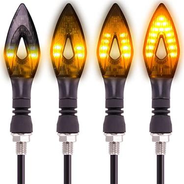 Imagem de Kinstecks 4 peças indicadores de motocicleta, luzes de seta fluidas, indicadores de torneamento de motocicleta, 12 V, 14 LEDs para motocicleta, scooter, Quad Cruiser off-road